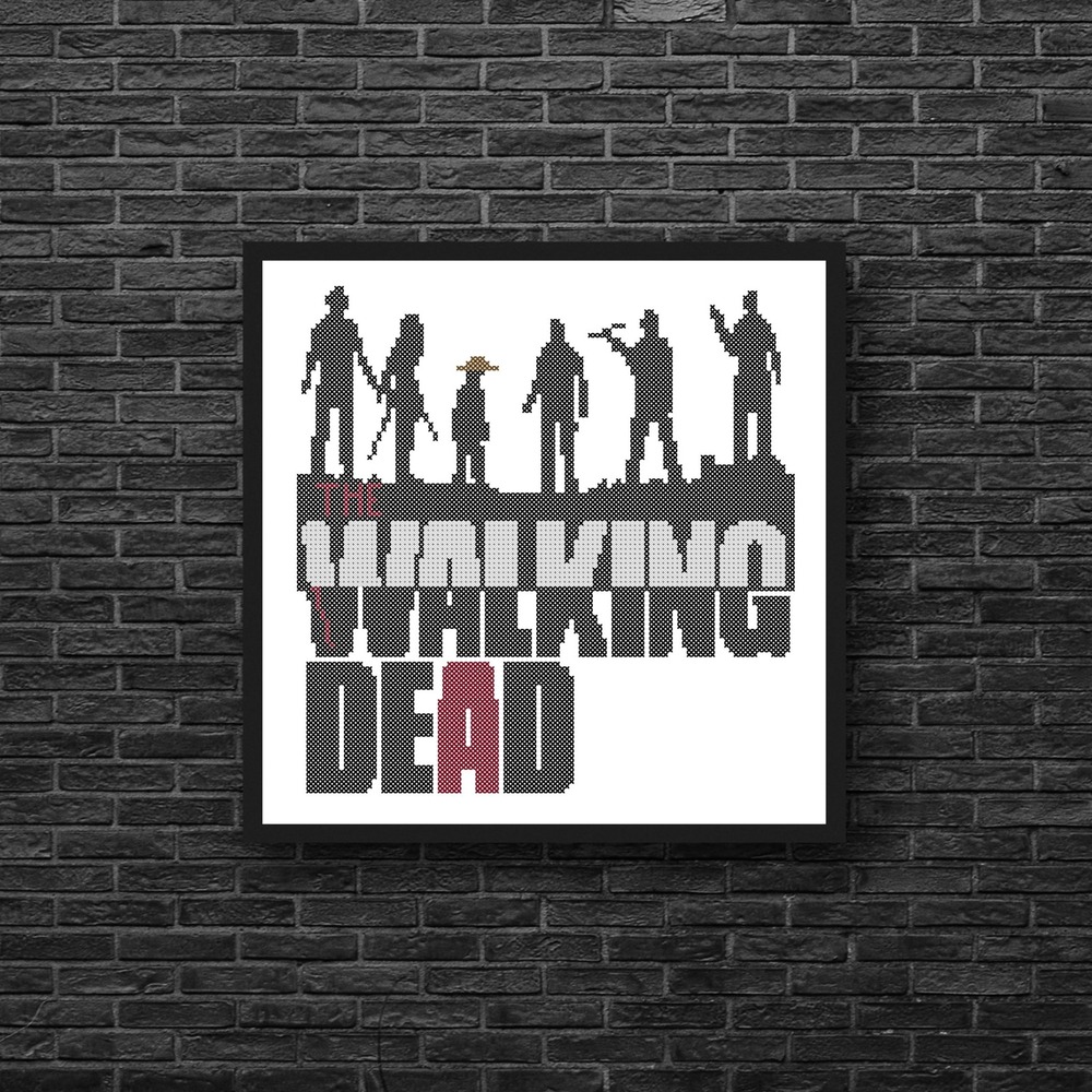 The Walking Dead Zombie Counted Cross Stitch Pattern Chart‎